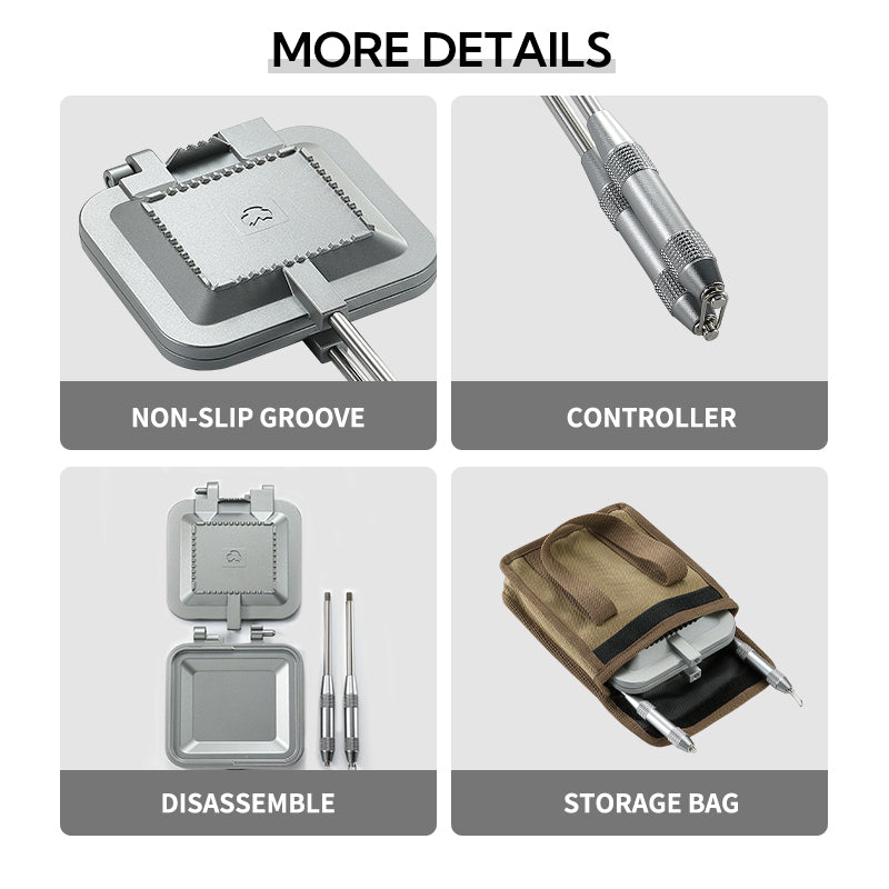 [Cookware] Campingmoon TT-1315; Sandwich Frying Toaster Pan Bread Toast Equipment Aluminum Stainless Steel Split Detachable Non-Stick Double Sided Grill Pan
