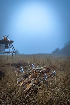 [Tent Tools] Campingmoon K30-8P; Forged Pegs, Stainless Steel Pegs, Hardening, Strength: HB366-388, Azuruda Stake, Tent Pegs, 11.8 inches (30 cm), 8 Pieces