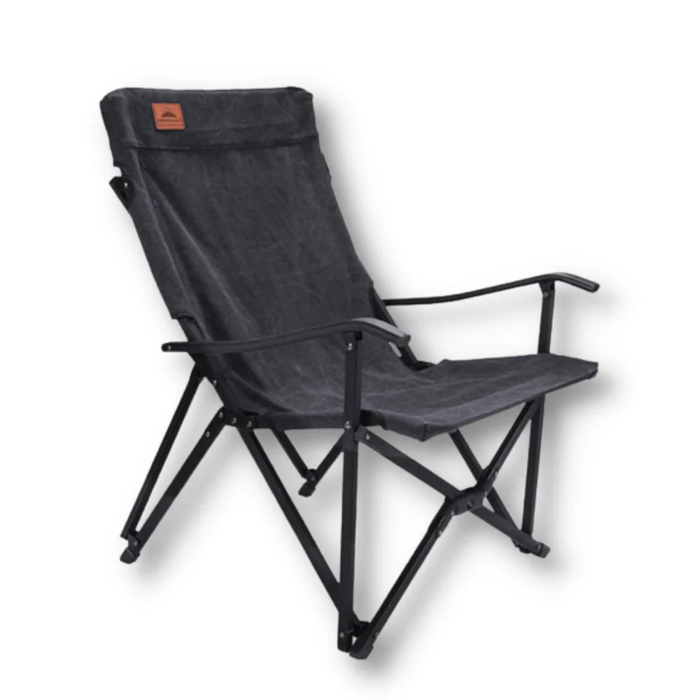 [Camping Chair] Campingmoon F-1003C-Black/Grey/Blue/Khaki/Brown; Foldable Chair Cotton Canvas Campfire Bonfire Open Fire Pits Camping Chair Low Style Chair