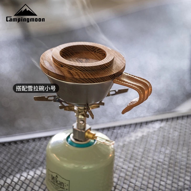 [Accessory] Campingmoon S-MG; Solid Wood Bowl Cover Black Walnut Lid
