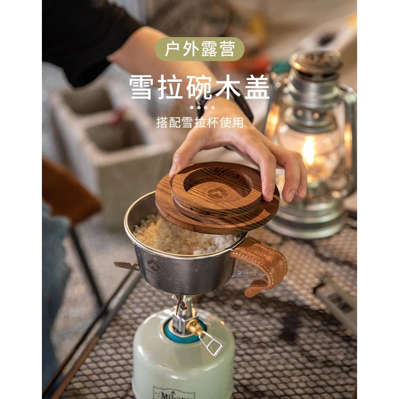 [Accessory] Campingmoon S-MG; Solid Wood Bowl Cover Black Walnut Lid