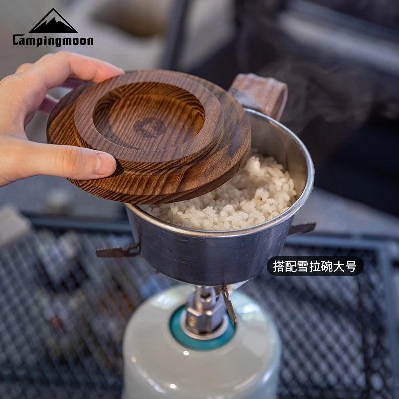 [Accessory] Campingmoon S-MG; Solid Wood Bowl Cover Black Walnut Lid