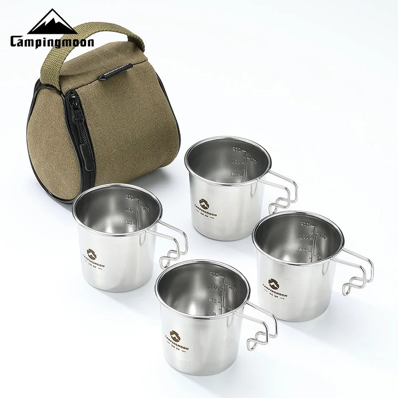[Accessory] Campingmoon S180-B; Outdoor Portable Canvas Snow Pull Beer Mug Storage Bag Portable Hangable Camping Equipment